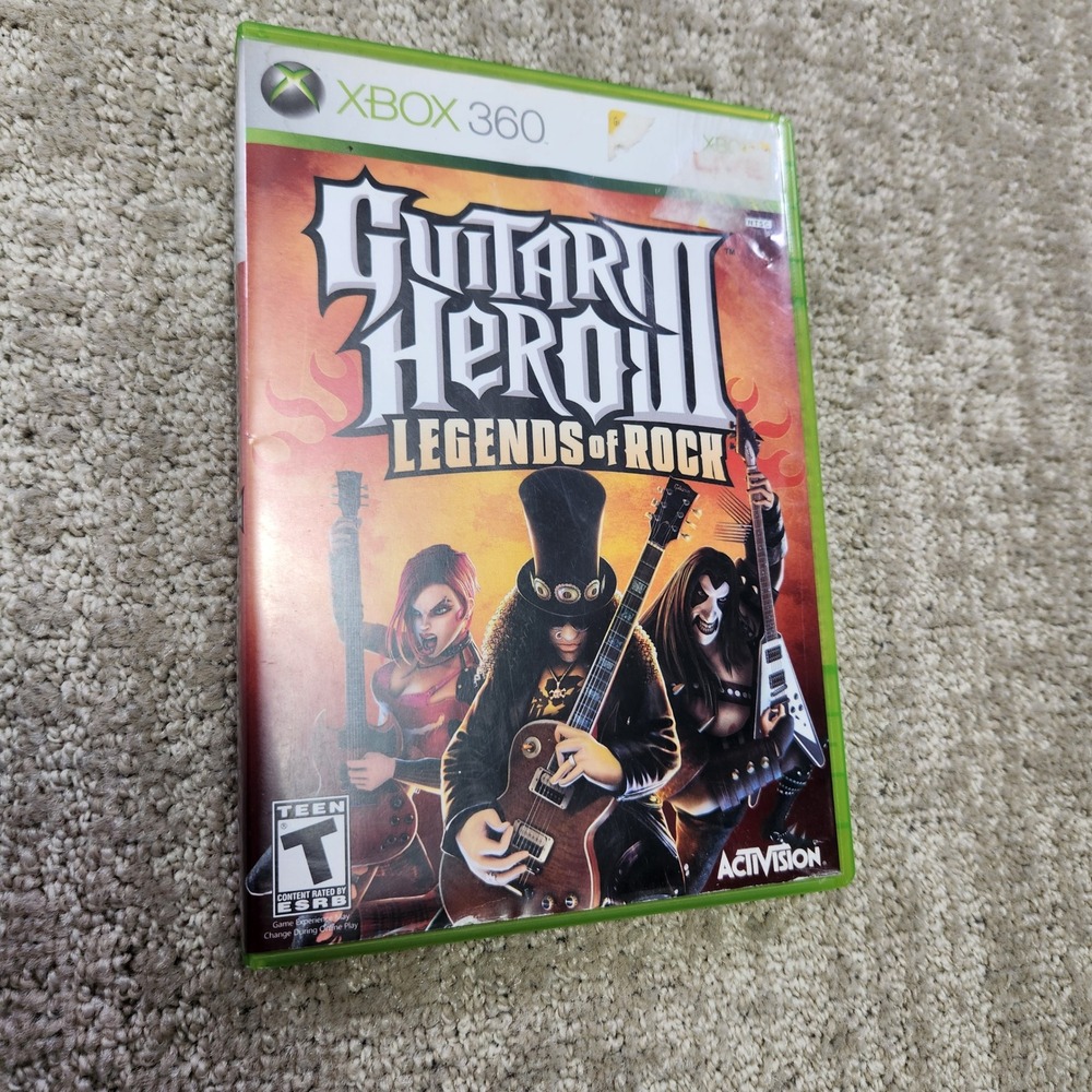 Guitar Hero III Legends of Rock Xbox 360 Activision Video Game 047875951372